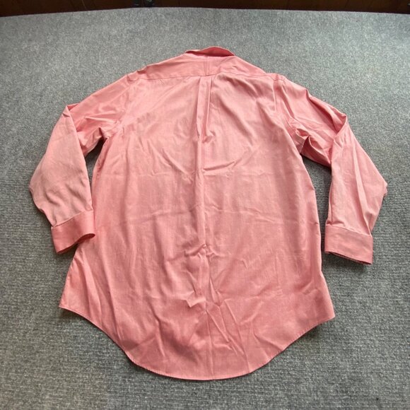 Lands End Shirt Mens 17 35 Pink Supima Cotton No Iron Pinpoint‎ Traditional Fit - Picture 8 of 13